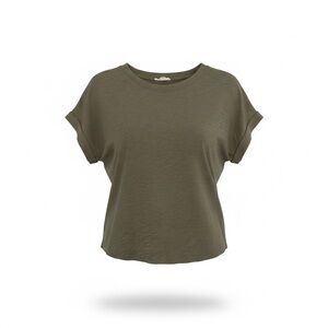 Splendid Skye Short Sleeve Slub Tee- Olive Branch- M